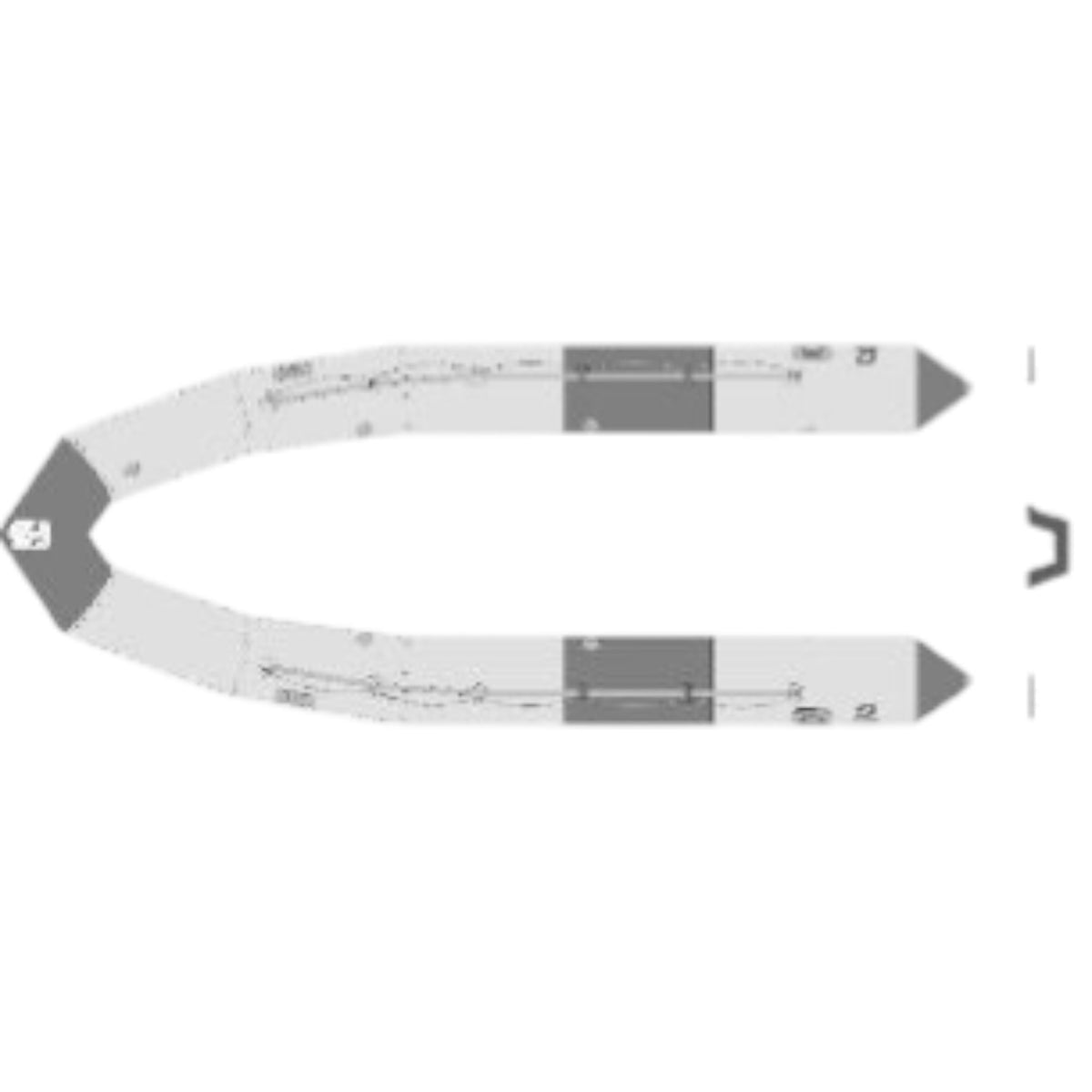 Tube Zodiac Pro Open 650 in Hypalon Neopreen materiaal in lichtgrijs met medium grijs