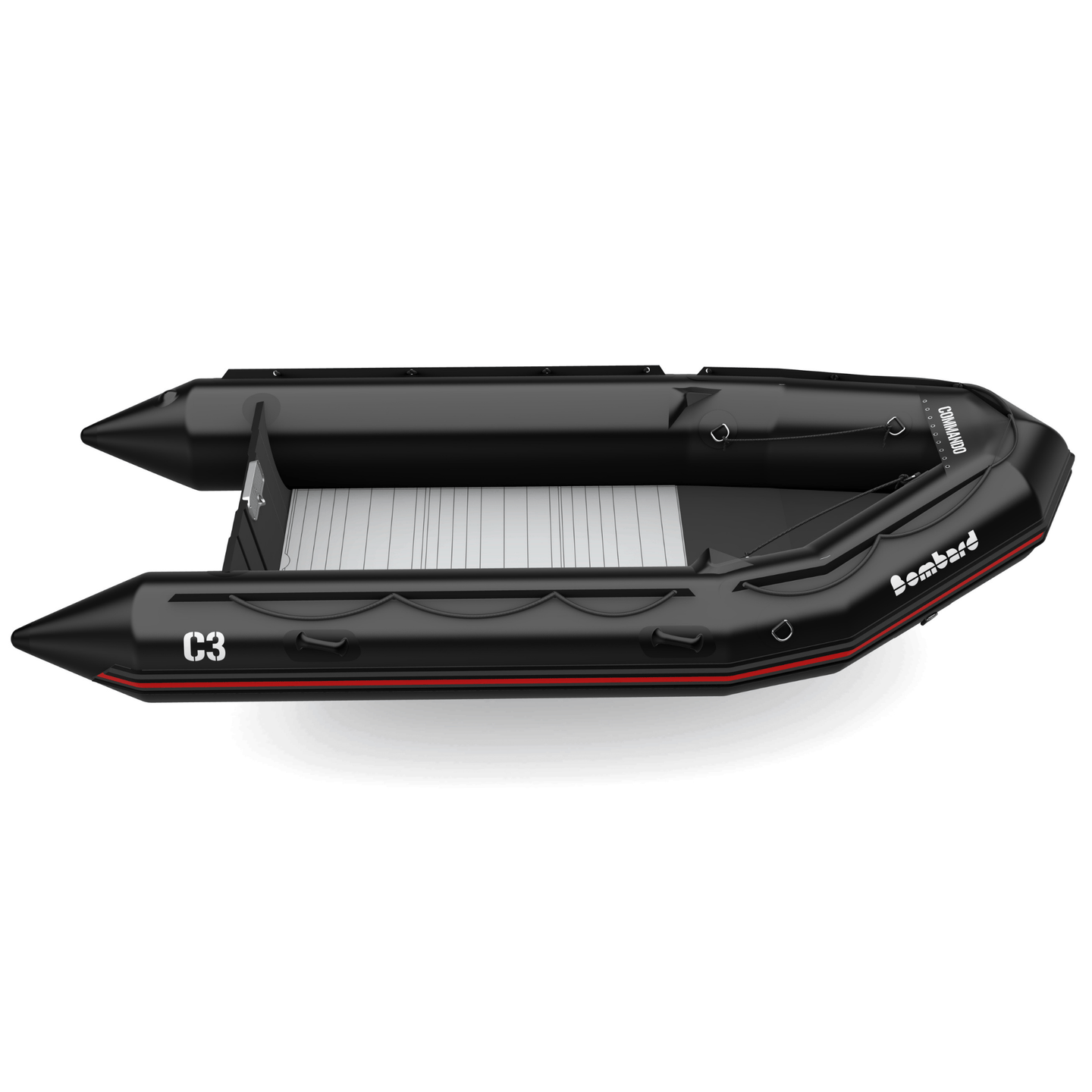 Bombard Commando C3 - rubberboot met deelbare houten kiel en aluminium vlonderdelen