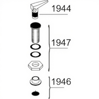 Zodiac Online Shop technisch diagram van een zelflozerstop met knikmechanisme voor oudere Zodiac en Avon RIB-boten